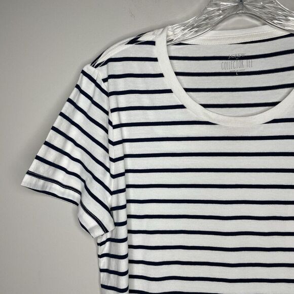 J.CREW Embellished Lobster Tee Women Large Striped NEW Sequin Nautical BY963 - Picture 3 of 14